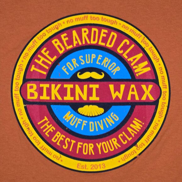 Edgy Y2K Humor Bearded Clam Bikini Wax Retro Graphic Tee M - Picture 10 of 10